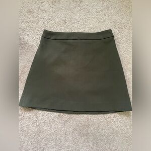 Express olive green heavy knit mini skirt with zipper in back - size 2